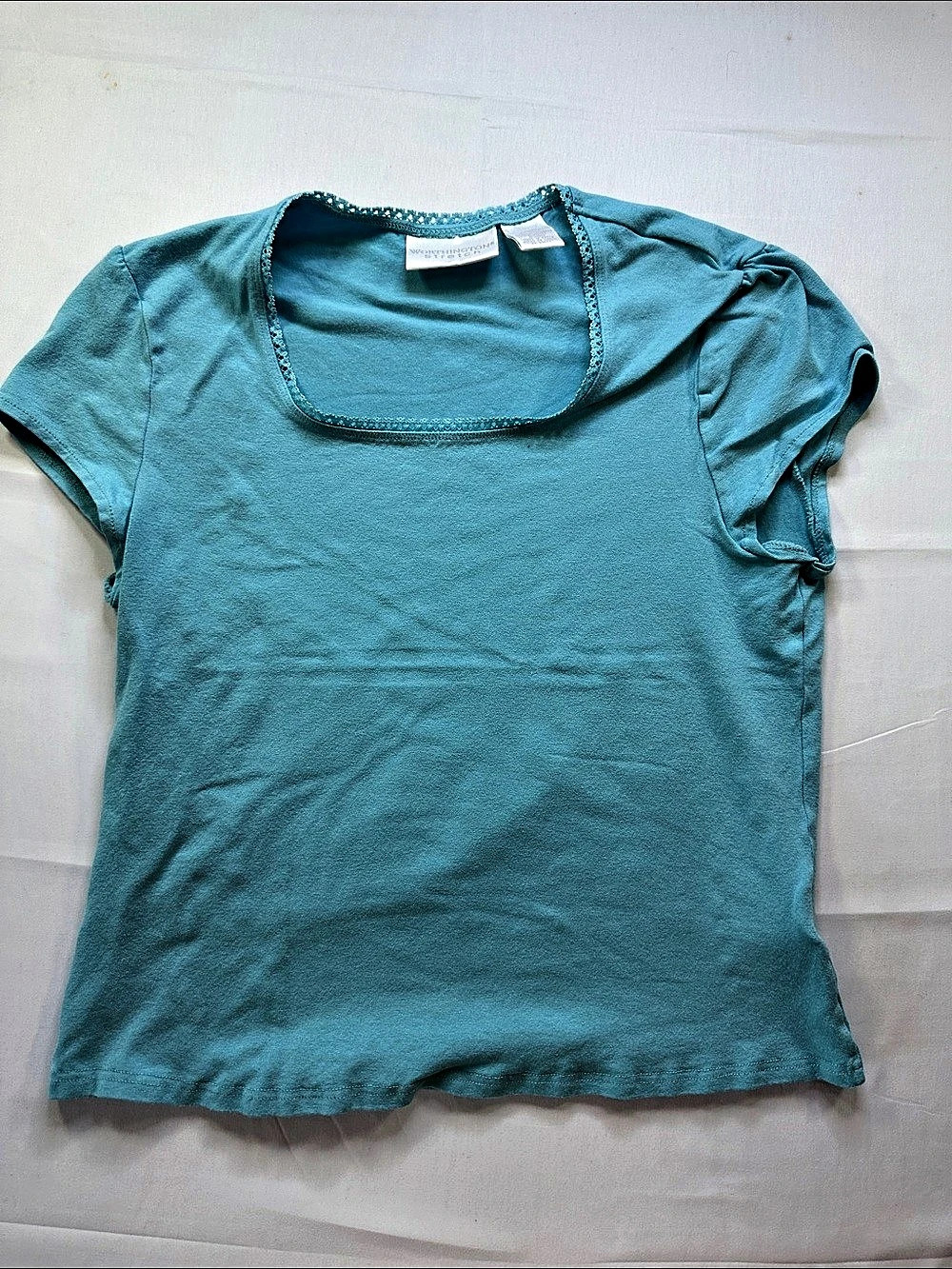 Worthington Short Sleeve Top in Blue Large